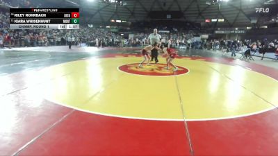 Girls 1B/2B/1A 115 Champ. Round 1 - Kiara Whisenhunt, Montesano (Girls) vs Riley Rohrbach, Liberty (Spangle) (Girls)