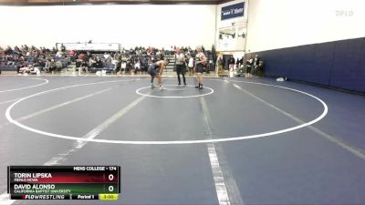 174 lbs Cons. Round 3 - Torin Lipska, Menlo NCWA vs David Alonso, California Baptist University