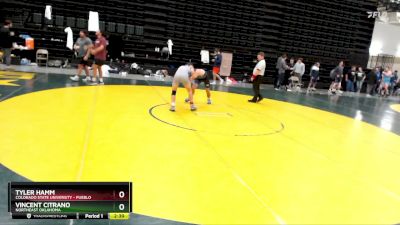 133 lbs Quarterfinal - Vincent Citrano, Northeast Oklahoma vs Tyler Hamm, Colorado State University - Pueblo