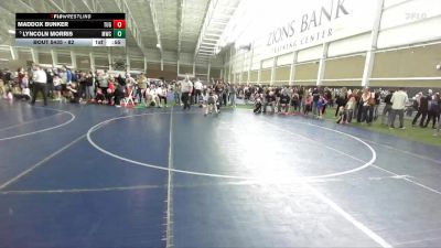 82 lbs Cons. Round 5 - Lyncoln Morris, Midway Wrestling Club vs Maddox Bunker, TUG