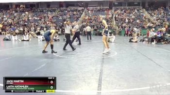 1A 144 lbs 3rd Place Match - Jack Martin, Mt Airy vs Laith Hatamleh, Bradford Preparatory School