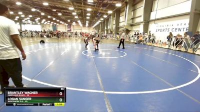 110 lbs Rd# 9- 2:15pm Saturday Final Pool - Logan Sanger, Westshore D.S vs Brantley Wagner, Maryland BLACK