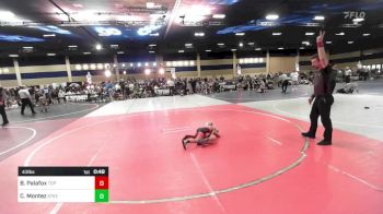 43 lbs Quarterfinal - Brandon Palafox, Top Dog Wrestling Club vs Cruz Montez, Steel City Reloaded