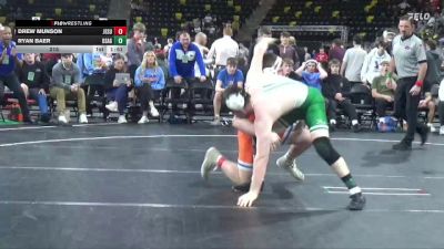 215 lbs Quarterfinal - Ryan Baer, Osage vs Drew Munson, Jesup