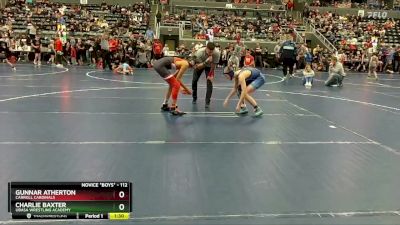 112 lbs Champ. Round 1 - Gunnar Atherton, Carroll Cardinals vs Charlie Baxter, Ubasa Wrestling Academy