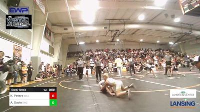 55 lbs Consolation - Kaysen Peters, Collinsville Cardinal Youth Wrestling vs Achilles Davie, Salina Wrestling Club