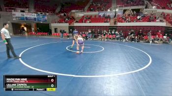 100 lbs Round 1 (16 Team) - Lillian Zapata, Lewisville Flower Mound vs Madilynn Hine, Keller Timber Creek