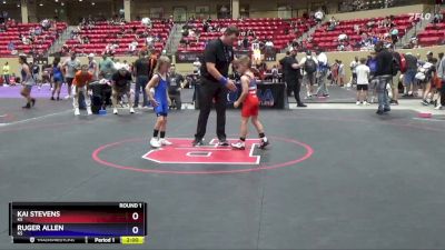 62 lbs Round 1 - Kai Stevens, KS vs Ruger Allen, KS