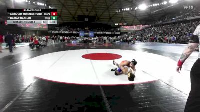 Boys 4A 106 lbs Champ. Round 1 - Abraham Morales-Toro, Graham-Kapowsin vs Hamaz Nabhan, Issaquah