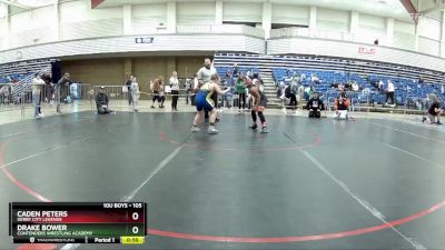 105 lbs Cons. Semi - Caden Peters, Derby City Legends vs Drake Bower, Contenders Wrestling Academy