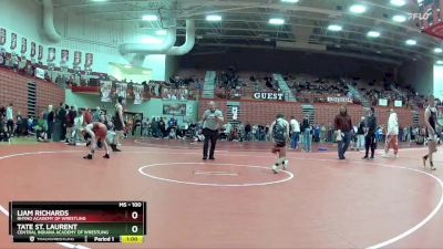 100 lbs Champ. Round 2 - Tate St. Laurent, Central Indiana Academy Of Wrestling vs Liam Richards, Rhyno Academy Of Wrestling
