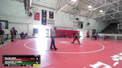 141 lbs Cons. Round 2 - Talon Niimi, Sacramento City College vs Immanuel Flores, Cerritos College