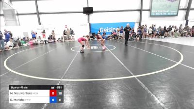 46 kg Quarterfinal - Madison Nieuwenhuis, Michigan Rev Girls Blue vs Olivia Mancha, Team VA