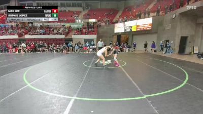 145 lbs Round 5 - 1st And 3rd - Mak Lee, Canyon vs Sophie Lopez, Canyon West Plains