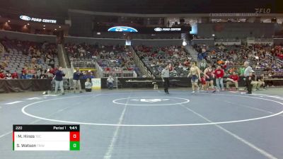 220 lbs Quarterfinal - Mason Hines, Tecumseh vs Spencer Watson, Tri-West Hendricks