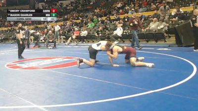 157 Class 1 lbs Cons. Semi - Mason Quarles, Missouri Military Academy vs Emory Crawford, El Dorado Springs