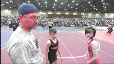 78 lbs Round Of 16 - Maximus Durrer, Oakdale WC vs Danner Corke, Mat Rattlers