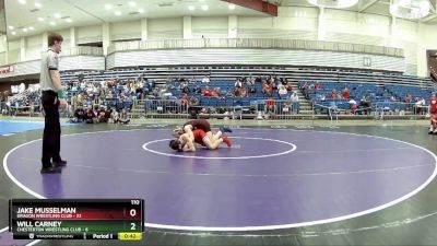 110 lbs Round 2 (6 Team) - Jake Musselman, Dragon Wrestling Club vs Will Carney, Chesterton Wrestling Club