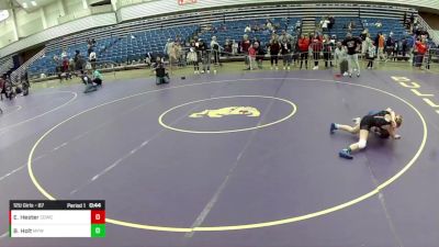 12U Girls - 87 lbs 5th Place Match - Brooklynn Holt, Marshfield Youth Wrestling vs Eden Hester, Center Grove Wrestling Club