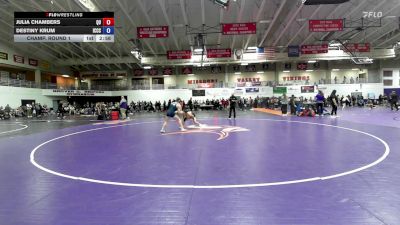 138 lbs Champ. Round 1 - Destiny Krum, Iowa Central Community College vs Julia Chambers, Quincy