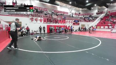 JH 110 lbs Quarterfinal - Addison Bailey, EDMOND MEMORIAL JH vs Leah Lopez, EL RENO JH