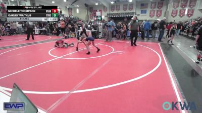 52-57 lbs Final - Michele Thompson, Wyandotte Youth Wrestling vs Oakley Waitkus, Team Tulsa Wrestling Club