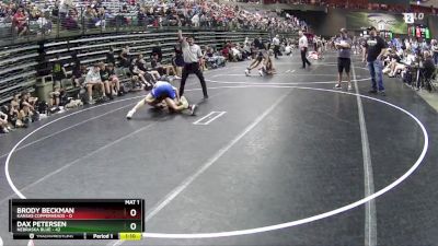 132 lbs Round 1 (6 Team) - Dax Petersen, Nebraska Blue vs Brody Beckman, Kansas Copperheads