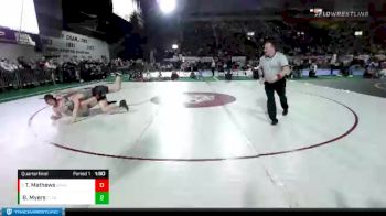 2A 182 lbs Quarterfinal - Trevor Mathews, Grace vs Bass Myers, Clearwater Valley
