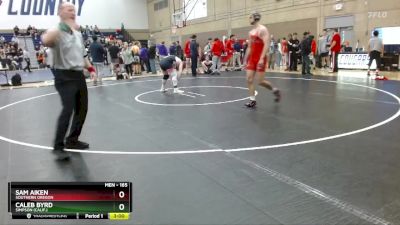 165 lbs Cons. Round 2 - Sam Aiken, Southern Oregon vs Caleb Byrd, Simpson (Calif.)