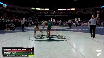 4A 160 lbs Champ. Round 1 - Santiago Aragon-Roybal, St Pius X vs Jackson Blair, Los Alamos