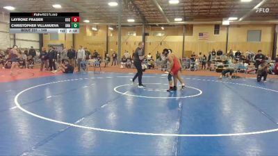 149 lbs Cons. Round 4 - Layronz Fraser, Clackamas Community College vs Christopher Villanueva, Unattached
