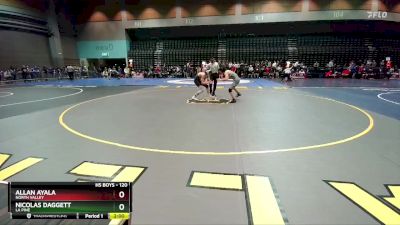 120 lbs Champ. Round 1 - Nicolas Daggett, La Pine vs Allan Ayala, North Valley