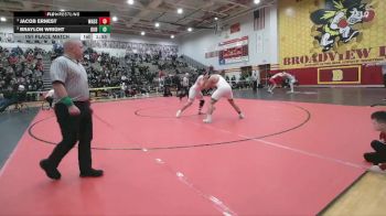 285 lbs 1st Place Match - Jacob Ernest, Wadsworth vs Braylon Wright, Dublin Coffman
