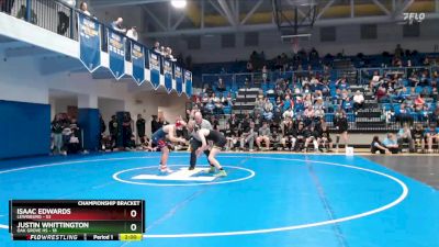 120 lbs Quarterfinals (8 Team) - Justin Whittington, Oak Grove HS vs Isaac Edwards, Lewisburg