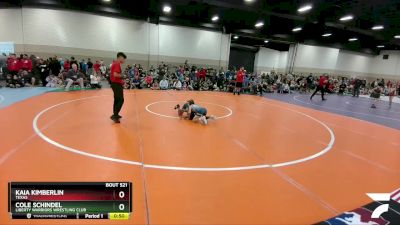 59-60 lbs Round 1 - Kaia Kimberlin, Texas vs Cole Schindel, Liberty Warriors Wrestling Club