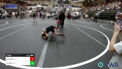 43 lbs Final - Baylor Myers, Bridge Creek Youth Wrestling vs Ryder Hall, Tecumseh Youth Wrestling