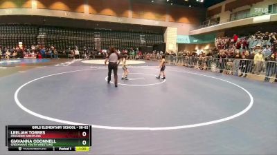 58-62 lbs Round 1 - Leeliah Torres, Crusader Wrestling vs Giavanna ODonnell, Greenwave Youth Wrestling