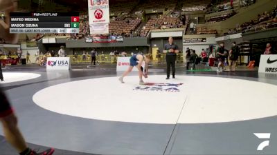 Cadet Boys Lower - 132 lbs Champ. Round 2 - Gauge Gregorio, Corning PAL Wrestling vs Dominic Wilhelms, La Costa Canyon High School Wrestling