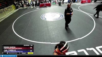 130 lbs Cons. Round 3 - Keanu Garcia, Lion Of Judah Wrestling Academy vs Cael Carrillo, Team Royal Regime Wrestling Club