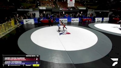 92 lbs 7th Place Match - James Keoni Bareng, College Prep Wrestling Academy vs Jaxon Sovereign, Fortuna Youth Wrestling Club