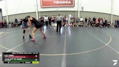 112-119 lbs Cons. Round 2 - Lily Faris, Powhatan Youth Wrestling Club vs Starlett St. Mary, New Kent