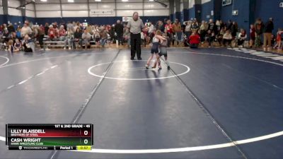 45 lbs Cons. Semi - Lilly Blaisdell, Brothers Of Steel vs Cash Wright, Hawk Wrestling Club