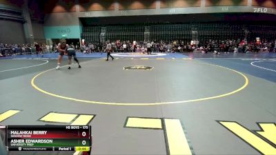 175 lbs Cons. Round 5 - Asher Edwardson, University Prep vs Malahkai Berry, Shadow Ridge