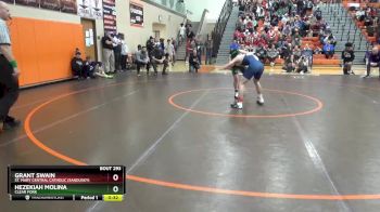 113 lbs Cons. Round 3 - Grant Swain, St. Mary Central Catholic (Sandusky) vs Hezekiah Molina, Clear Fork