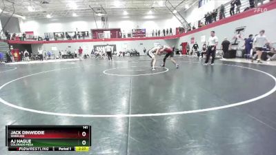 141 lbs Cons. Round 3 - Jack Dinwiddie, Wheeling vs AJ Hague, Colorado Mesa