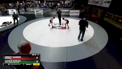 71 lbs Champ. Round 1 - Chance Dumlao, Tracy Wrestling Club vs Jeremy Sanders, California