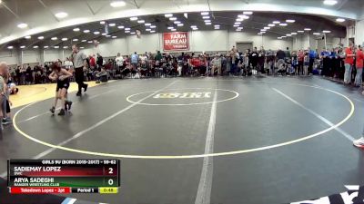 59-62 lbs Cons. Semi - SadieMay Lopez, DWC vs Arya Sadeghi, Ranger Wrestling Club