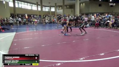 113 lbs Champ. Round 1 - Thomas Norris, Alabama Elite vs Bayani Galvez, Assassins Wrestling