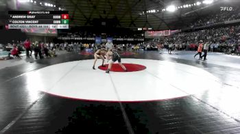 Boys 4A 144 lbs Champ. Round 2 - Andrew Gray, Battle Ground vs Colton Vincent, Chiawana