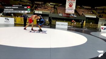 Cadet Boys Upper - 285 lbs Cons. Semis - Vicente Cardoza, Firebaugh High School Wrestling vs Edwin Davis